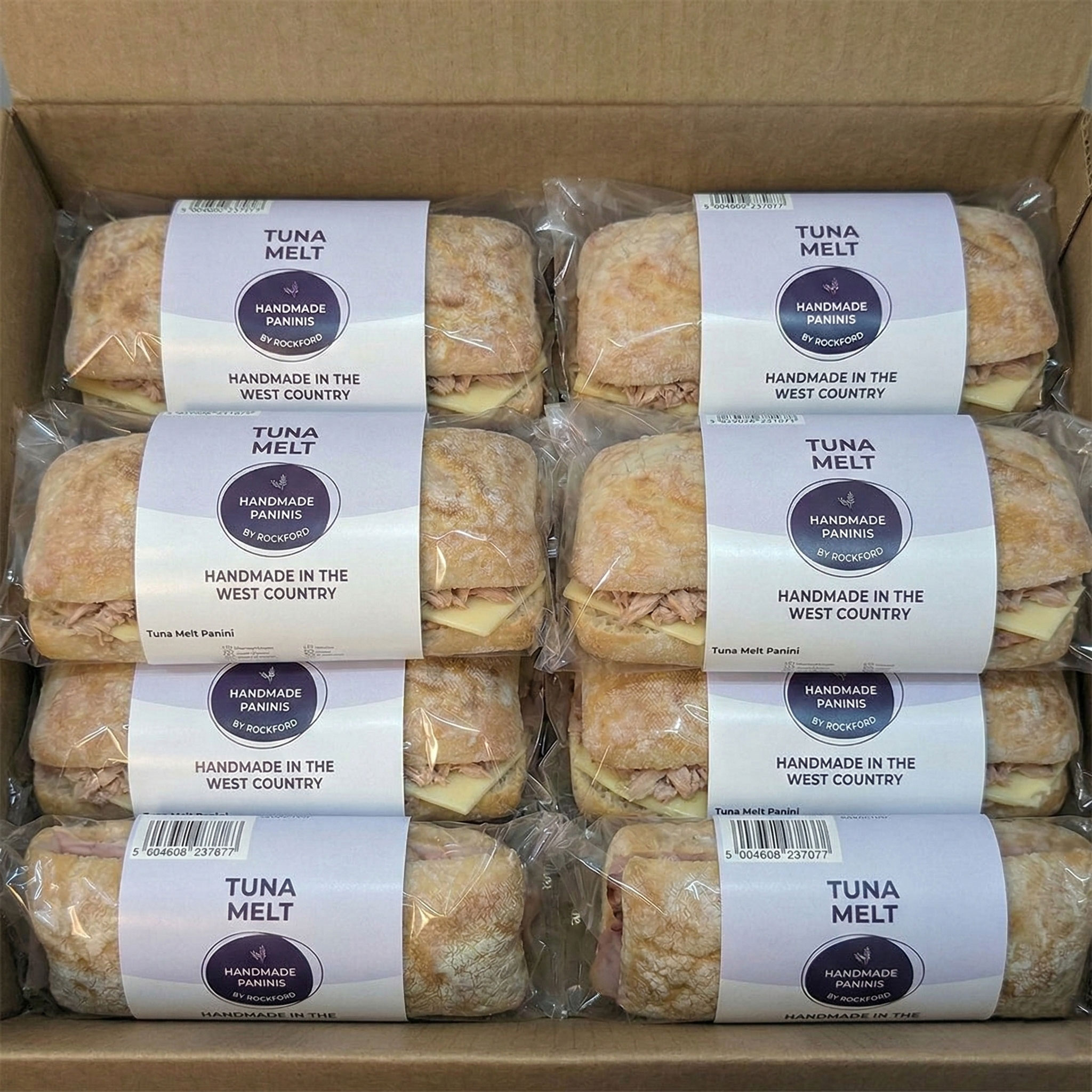Tuna Melt paninis Boxed in the freezer